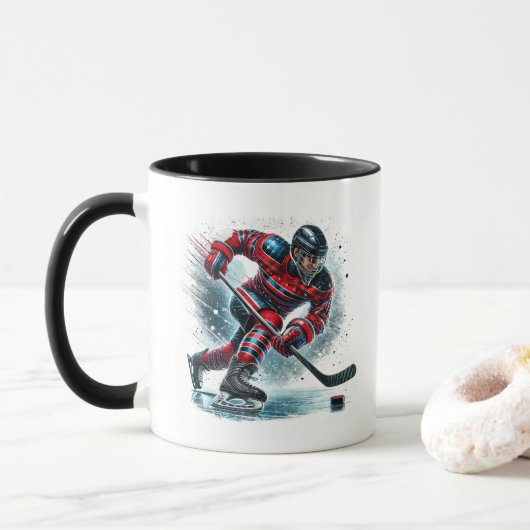 Hockeyspieler tasse (Mit Donut)