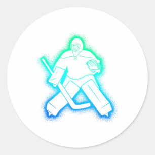 Hockeyspieler Torwart Männer Jungen Eishockey Torh Runder Aufkleber