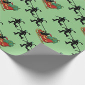 Hockeyspieler und das Schlittenwrapping Paper des Geschenkpapier (Ecke)
