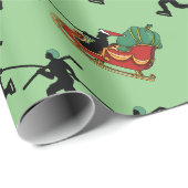 Hockeyspieler und das Schlittenwrapping Paper des  Geschenkpapier (Rolleneckpunkt)