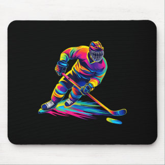 Hockeyspieler und Fan-Grafik Mousepad