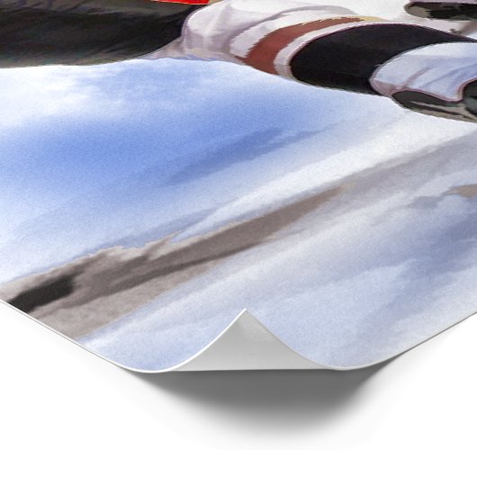 Hockeyspieler und Schiedsrichter Poster (Ecke)