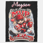Hockeyspieler Valentinstag Eishockeys größter Fan Fleecedecke (Vorderseite)