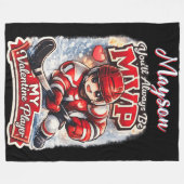 Hockeyspieler Valentinstag Eishockeys größter Fan Fleecedecke (Vorderseite (Horizontal))