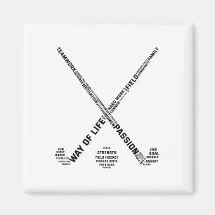 Hockeyspieler Worte Hockeyschläger Hockeymannschaf Magnet