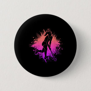 Hockeyspielerin Hockey Mädchen Damen Hockey Pla Button