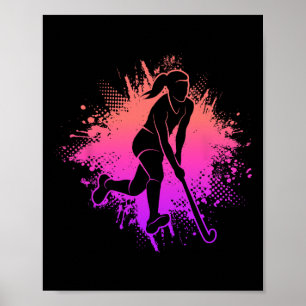 Hockeyspielerin Hockey Mädchen Damen Hockey Pla Poster