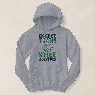 Hockeyteams setzen Hoody zusammen