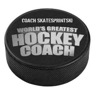 Hockeytrainer der Welt (personalisiert) Eishockey Puck