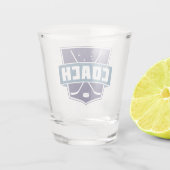 Hockeytrainer, Schild, Blau, Schnapsglas (Rückseite)