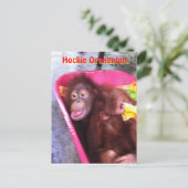 Hockie Orangutan - ein Mädchen mit besonderen Bedü Postkarte (Stehend Vorderseite)