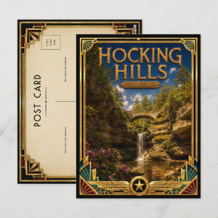 Hocking Hills Ohio Vintage Art Deco Golden Age Postkarte