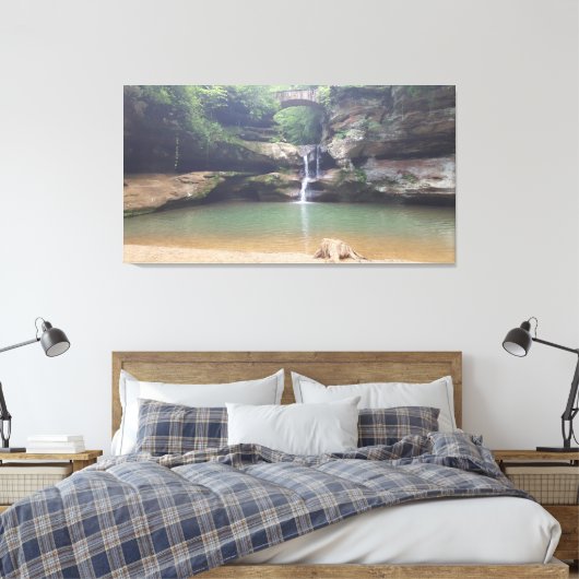 Hocking Hills Old Man's Cave Upper Falls Picture Leinwanddruck (Insitu (Schlafzimmer))
