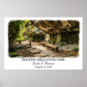 Hocking Hills State Park Ohio Poster, Aquarell Poster (Vorne)