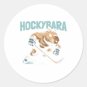 Hockyra-Spieler - Team-Eishockey-Capyra Runder Aufkleber