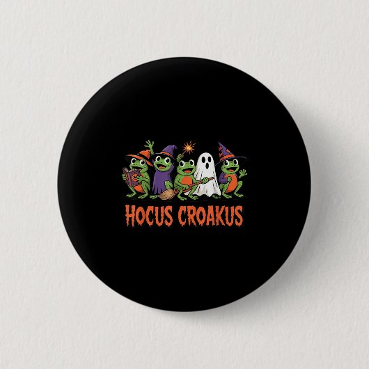 Hocus Croakus Frog Halloween Magic Spell Funny Wit Button (Vorderseite)