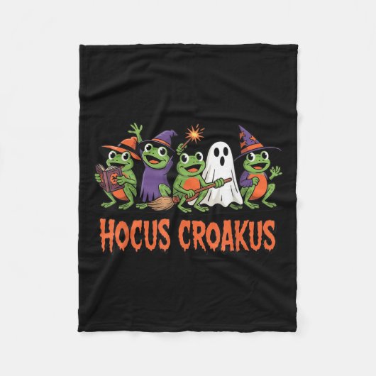 Hocus Croakus Frog Halloween Magic Spell Funny Wit Fleecedecke (Vorderseite)