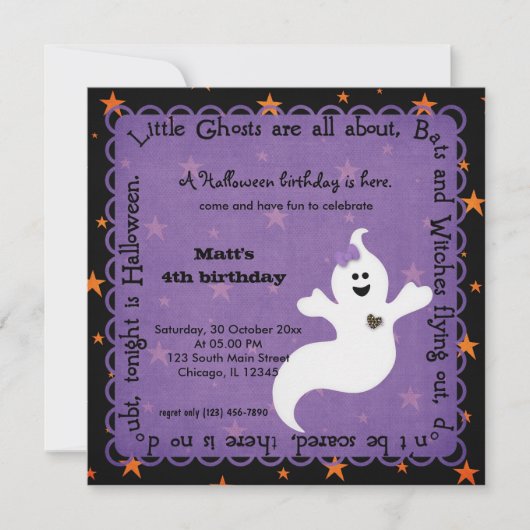 Hocus Focus Ghost Birthday Einladung (Vorderseite)