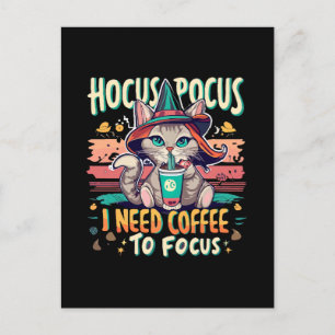 Hocus Focus - Ich brauche Kaffee zum Konzentrieren Feiertagspostkarte