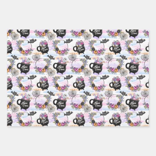 Hocus Halloween Bright Geschenkpapier Set (Vorderseite)