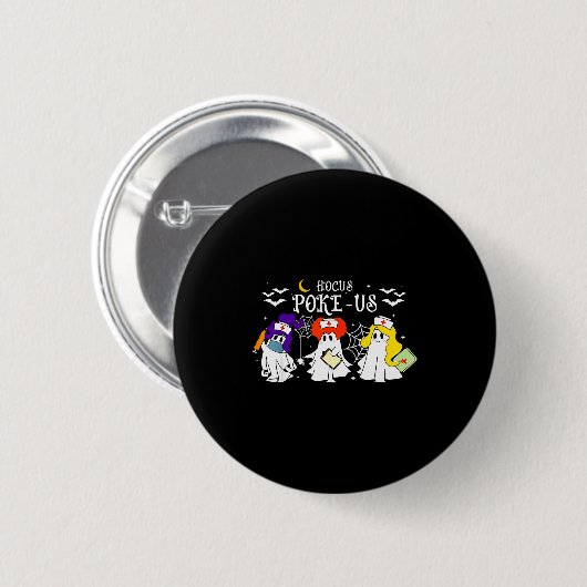 Hocus Ke-us Witch Nurse Halloween Medical Lab Tech Button (Vorne & Hinten)