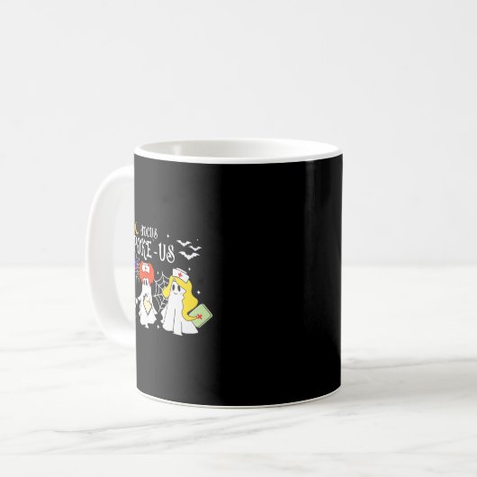 Hocus Ke-us Witch Nurse Halloween Medical Lab Tech Kaffeetasse (Vorderseite Links)