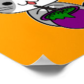 Hocus Pawcus - Graue Tabby Katze - Schwarzes Schre Poster (Ecke)