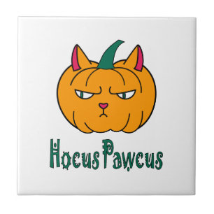 Hocus pawcus Halloween-Kürbis Ingwerkatze Magie Fliese