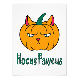 Hocus pawcus Halloween-Kürbis Ingwerkatze Magie Fotodruck
