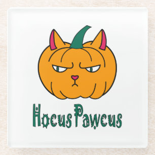 Hocus pawcus Halloween-Kürbis Ingwerkatze Magie Glasuntersetzer