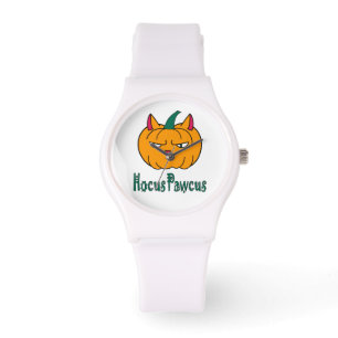 Hocus pawcus Halloween Kürbisinger Katzenmagie Armbanduhr
