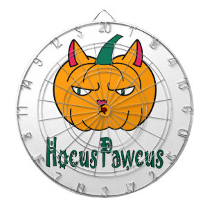 Hocus pawcus Halloween Kürbisinger Katzenmagie Dartscheibe