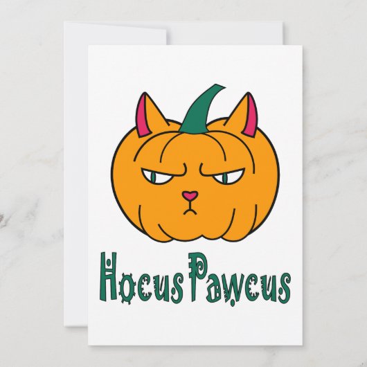 Hocus pawcus Halloween Kürbisinger Katzenmagie Einladung (Rückseite)
