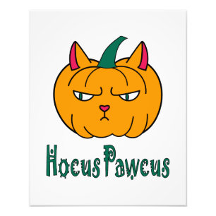 Hocus pawcus Halloween Kürbisinger Katzenmagie Fotodruck