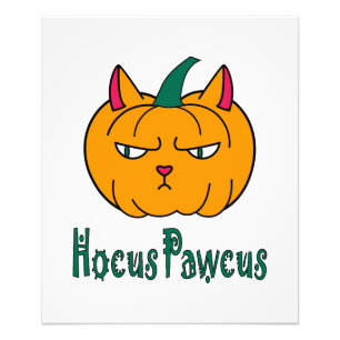 Hocus pawcus Halloween Kürbisinger Katzenmagie Fotodruck