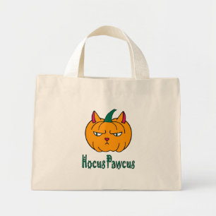 Hocus pawcus Halloween Kürbisinger Katzenmagie Mini Stoffbeutel