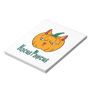Hocus pawcus Halloween Kürbisinger Katzenmagie Notizblock