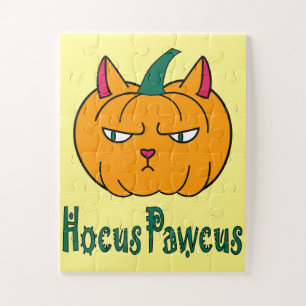 Hocus pawcus Halloween Kürbisinger Katzenmagie Puzzle