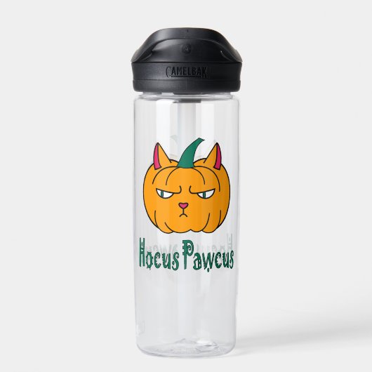 Hocus pawcus Halloween Kürbisinger Katzenmagie Trinkflasche (Rückseite)
