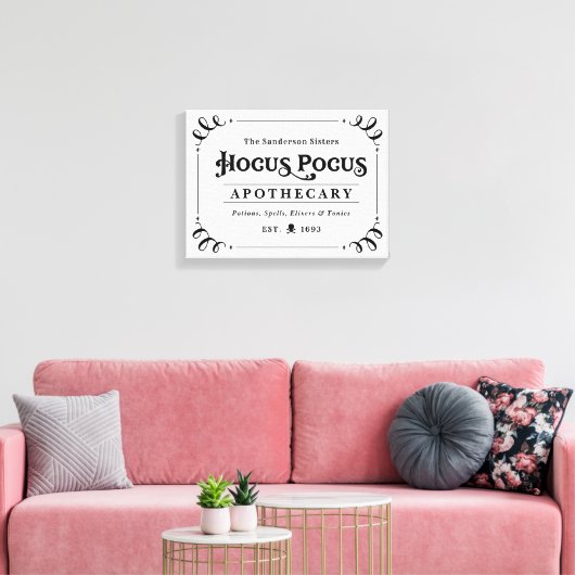 Hocus Pocus Apothecary Black and White Halloween Leinwanddruck (Insitu (Wohnzimmer))