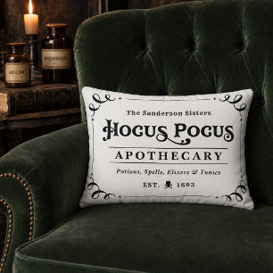 Hocus Pocus Apotheke Schwarz-Weiß Halloween Dekokissen