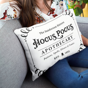 Hocus Pocus Apotheke Schwarz-Weiß Halloween Dekokissen