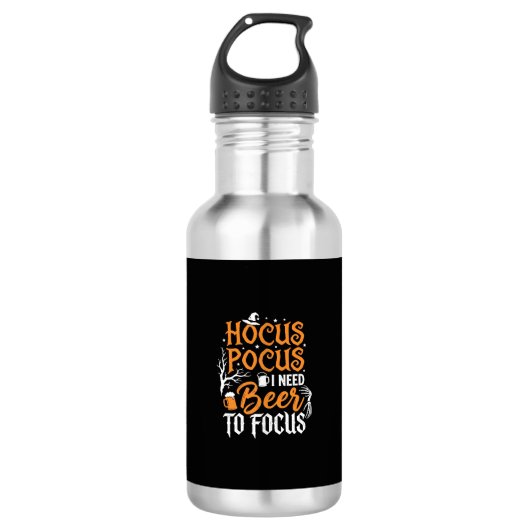 Hocus Pocus Bier Halloween Design_1 Edelstahlflasche (Vorderseite)