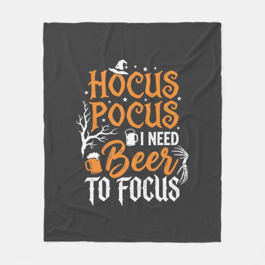 Hocus Pocus Bier Halloween Design_1 Fleecedecke (Vorderseite)