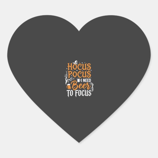 Hocus Pocus Bier Halloween Design_1 Herz-Aufkleber (Vorderseite)