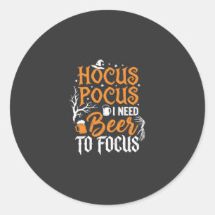 Hocus Pocus Bier Halloween Design_1 Runder Aufkleber