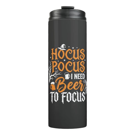 Hocus Pocus Bier Halloween Design_1 Thermosbecher (Vorderseite)