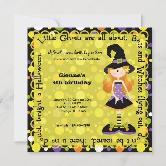 Hocus Pocus Birthday Einladung (Vorderseite)