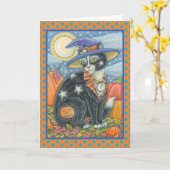 HOCUS POCUS BLACK CAT HALLOWEEN GREETING CARD Vers Karte (Gelbe Blume)