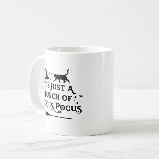 Hocus Pocus Black Halloween Zitat Kaffeetasse (Vorderseite Links)